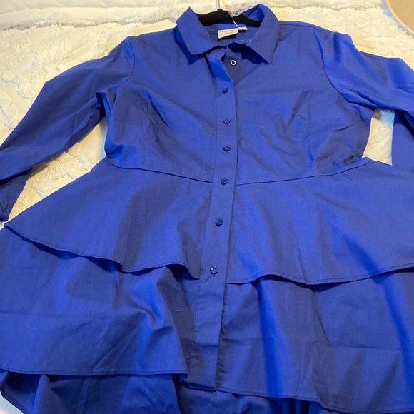 Truth and Style peplum shirt, NWOT - Picture 4 of 6